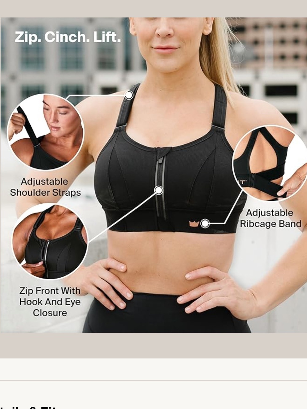 NWOT SHEFIT Ultimate Sports Bra High Impact Adjustable - Picture 9 of 14